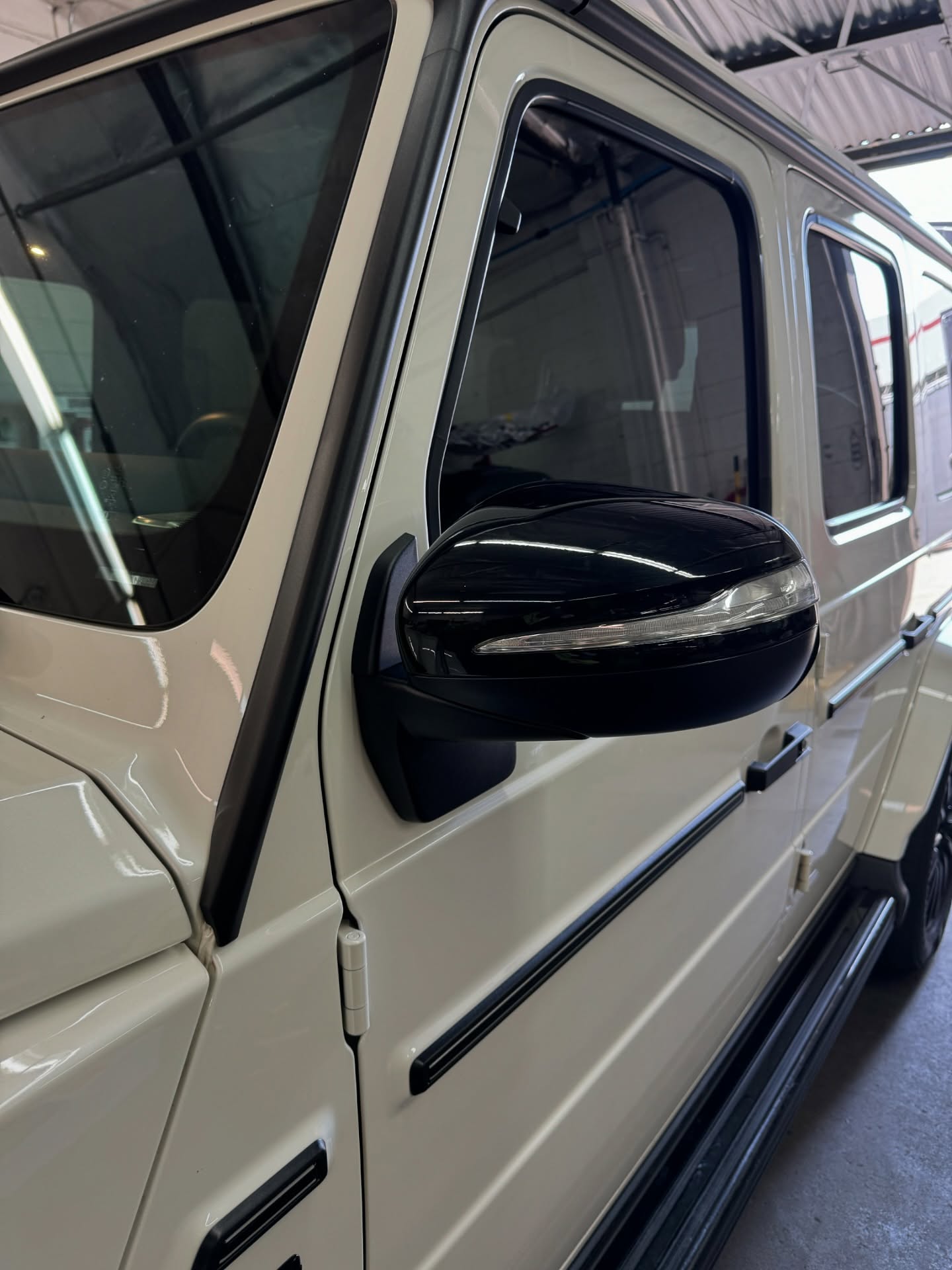 Mercedes G-Wagon side mirror replacement with OEM parts at Supreme Collision Center Fullerton CA